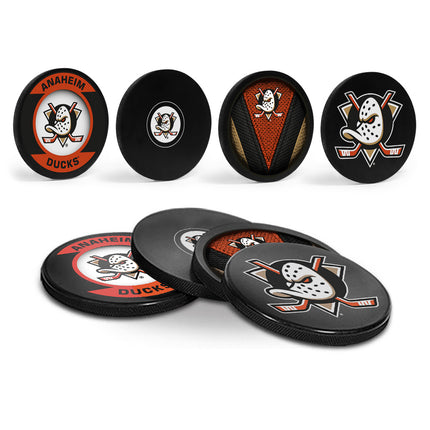 Anaheim Ducks Hockey Puck Coaster Set