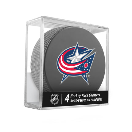 Columbus Blue Jackets Hockey Puck Coaster Set