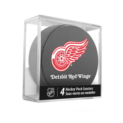 Detroit Red Wings Hockey Puck Coaster Set