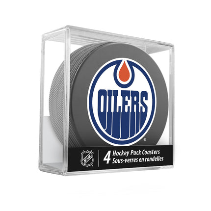 Edmonton Oilers Hockey Puck Coaster Set
