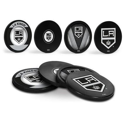 Los Angeles Kings Hockey Puck Coaster Set