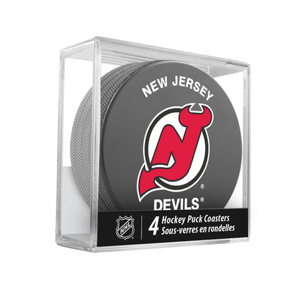New Jersey Devils Hockey Puck Coaster Set