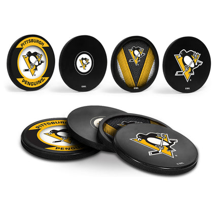 Pittsburgh Penguins Hockey Puck Coaster Set