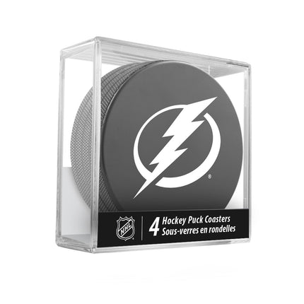Tampa Bay Lightning Hockey Puck Coaster Set