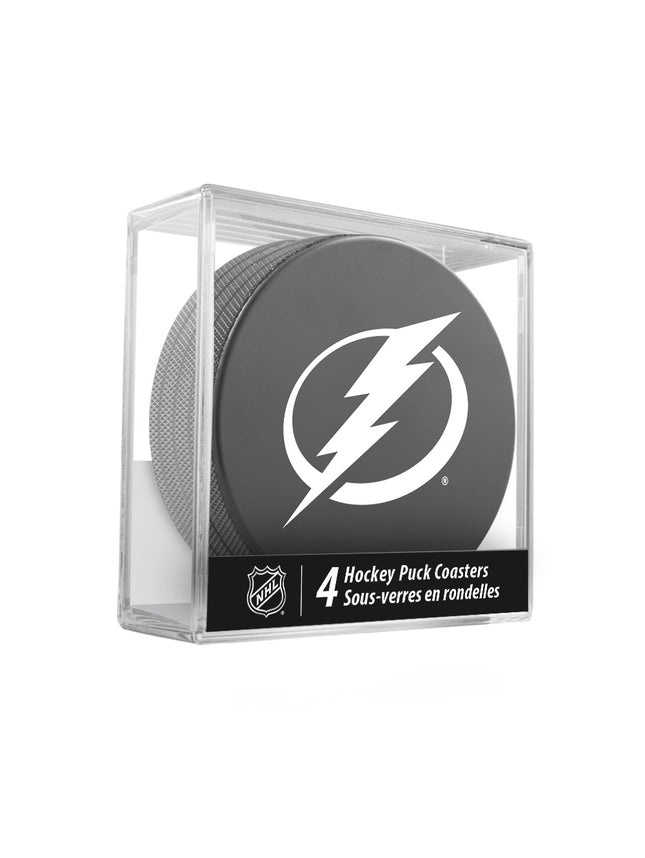Tampa Bay Lightning Hockey Puck Coaster Set