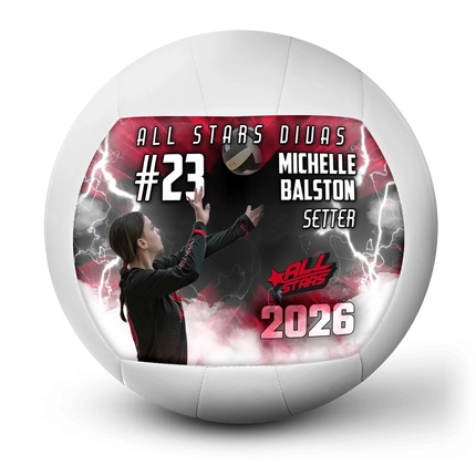 Custom Volleyball - Thunderstorm design front