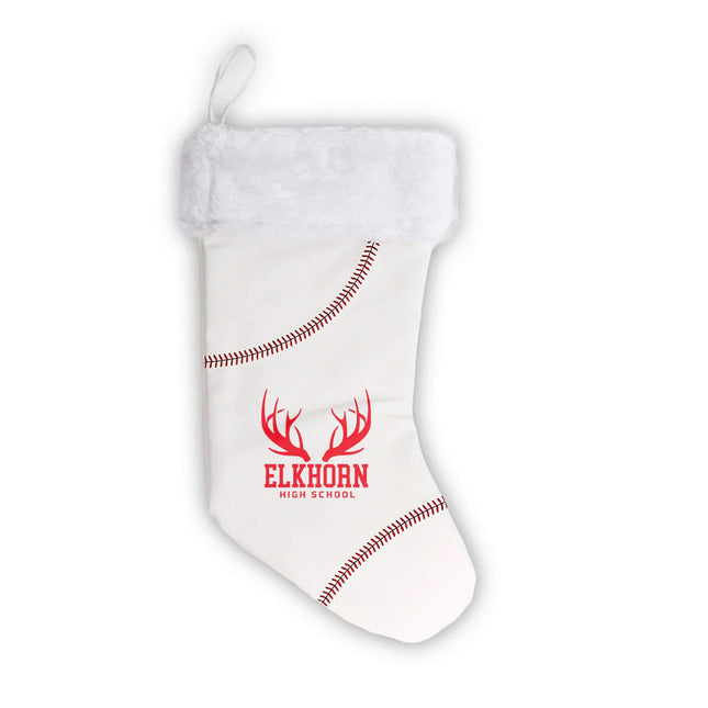 Elkhorn High School Antlers Baseball Christmas Stocking - Authentic Series