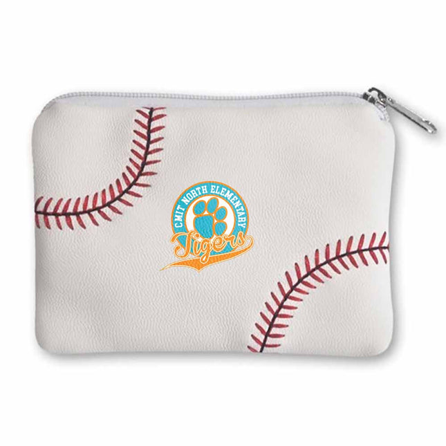 CMIT North Elementary School Tigers Baseball Coin Purse - Authentic Series