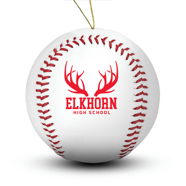 Elkhorn High School Antlers Baseball Ornament “Standard Edition” - Authentic Series