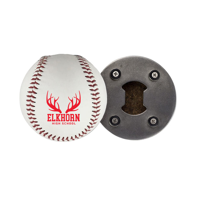 Elkhorn High School Antlers Baseball Bottle Opener - Authentic Series