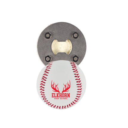 Elkhorn High School Antlers Baseball Bottle Opener - Authentic Series