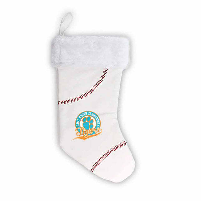 CMIT North Elementary School Tigers Baseball Christmas Stocking - Authentic Series