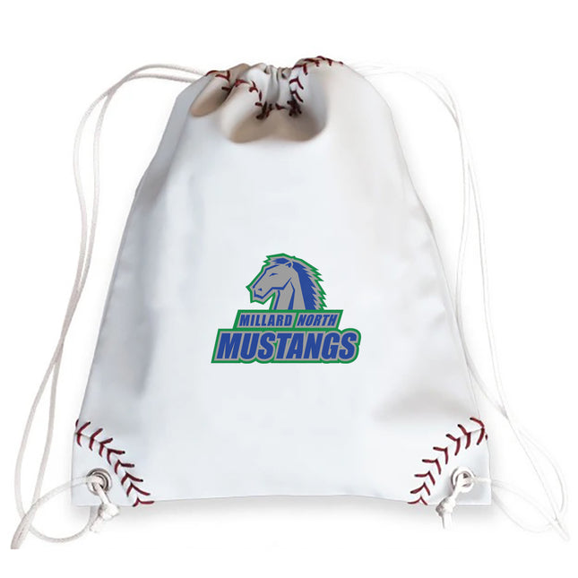 Millard North Mustangs Baseball Drawstring Bag - Authentic Series