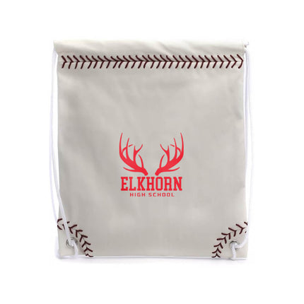 Elkhorn High School Antlers Baseball Drawstring Bag - Authentic Series