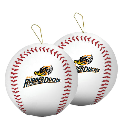 Akron Rubberducks Baseball Ornament 2-Pack Bundle - Authentic Series