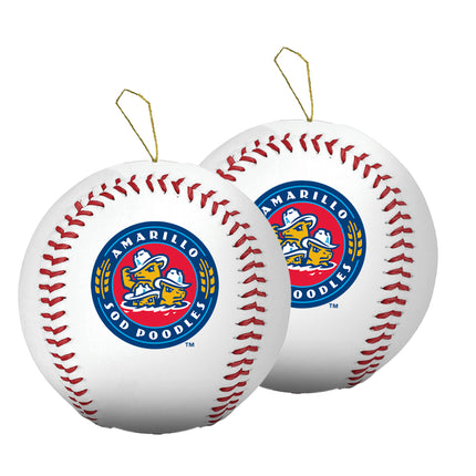 Amarillo Sod Poodles Baseball Ornament 2-Pack Bundle - Authentic Series