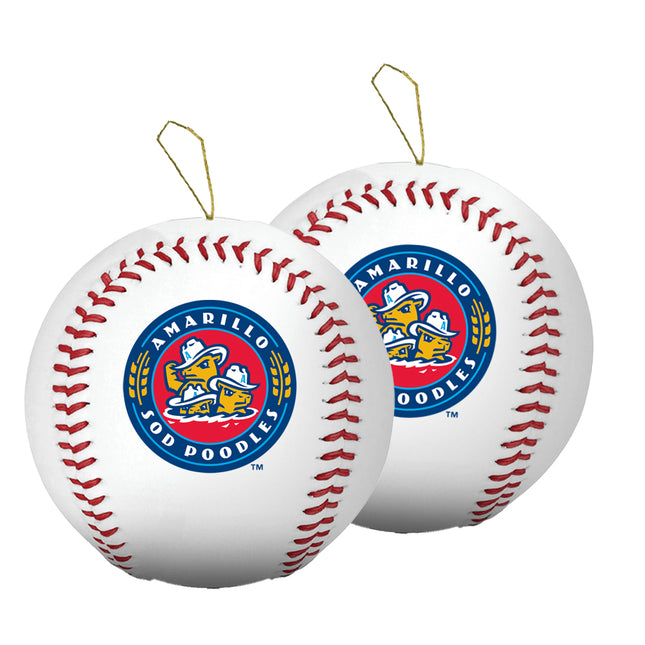 Amarillo Sod Poodles Baseball Ornament 2-Pack Bundle - Authentic Series