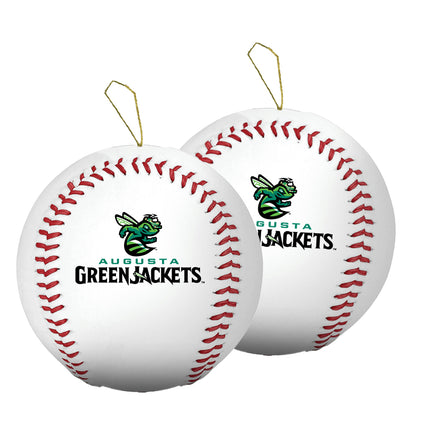 Augusta Greenjackets Baseball Ornament 2-Pack Bundle - Authentic Series