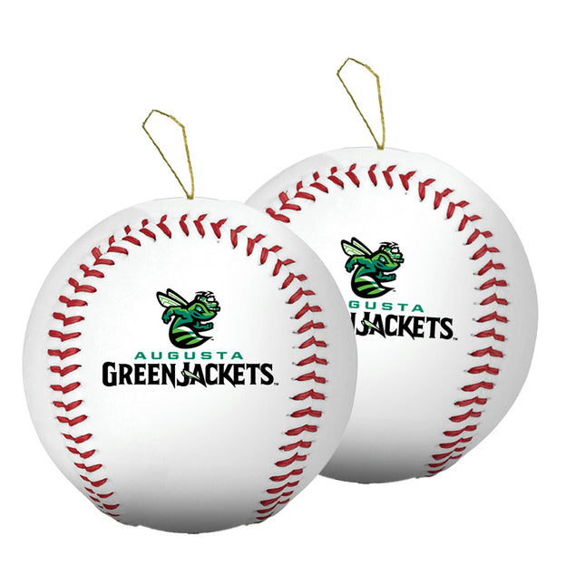 Augusta Greenjackets Baseball Ornament 2-Pack Bundle - Authentic Series