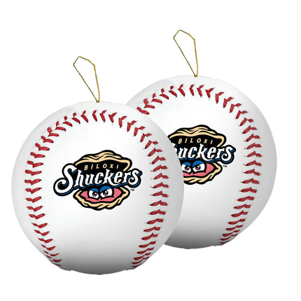 Biloxi Shuckers Baseball Ornament 2-Pack Bundle - Authentic Series