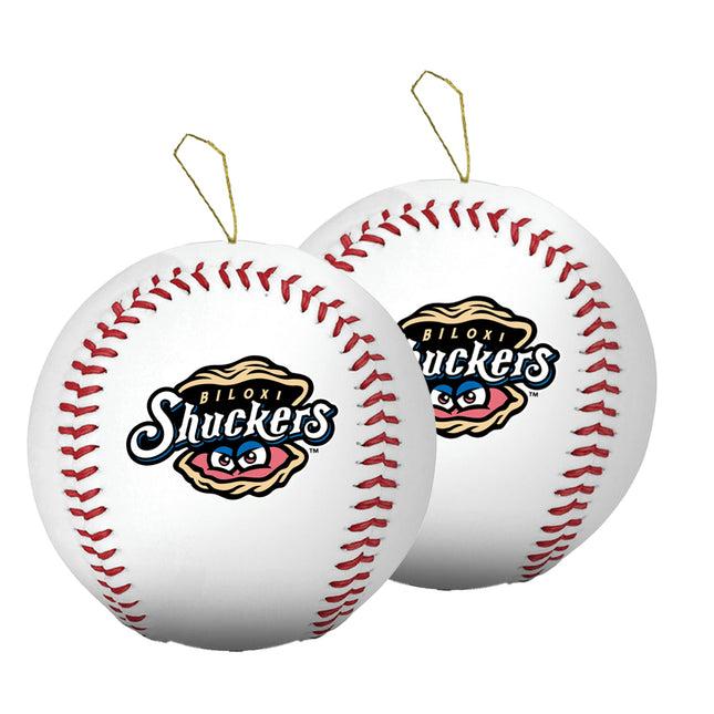 Biloxi Shuckers Baseball Ornament 2-Pack Bundle - Authentic Series