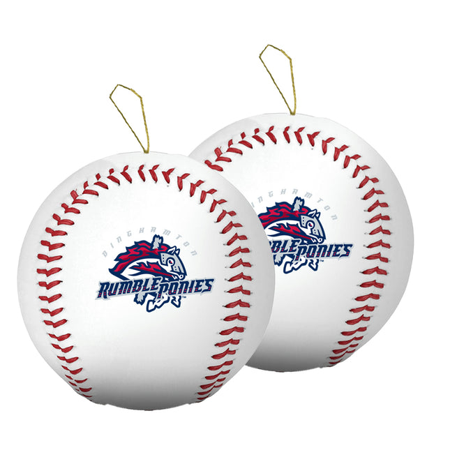 Binghamton Rumble Ponies Baseball Ornament 2-Pack Bundle - Authentic Series