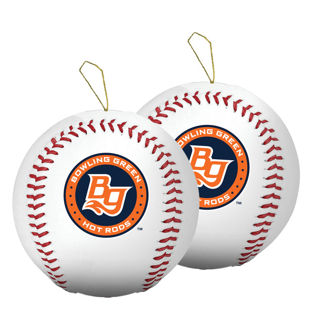 Bowling Green Hot Rods Baseball Ornament 2-Pack Bundle - Authentic Series