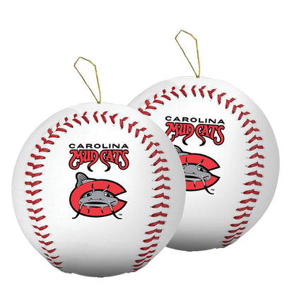 Carolina Mudcats Baseball Ornament 2-Pack Bundle - Authentic Series