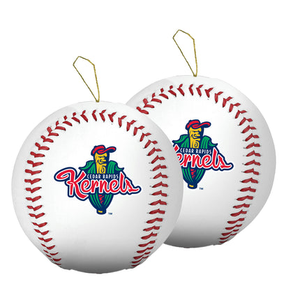 Cedar Rapids Kernels Baseball Ornament 2-Pack Bundle - Authentic Series