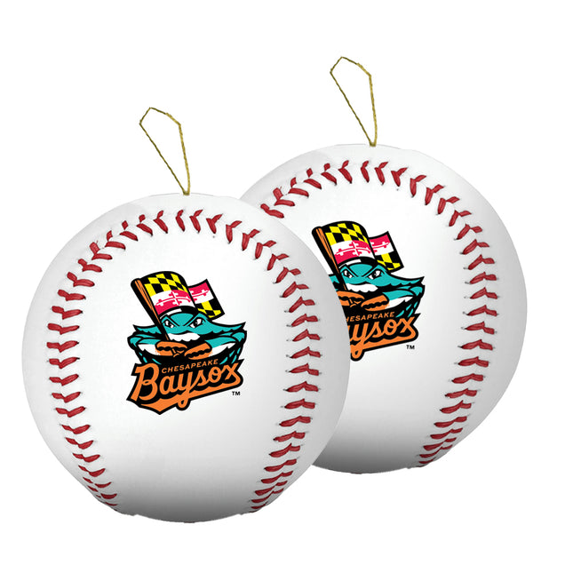Chesapeake Baysox Baseball Ornament 2-Pack Bundle - Authentic Series