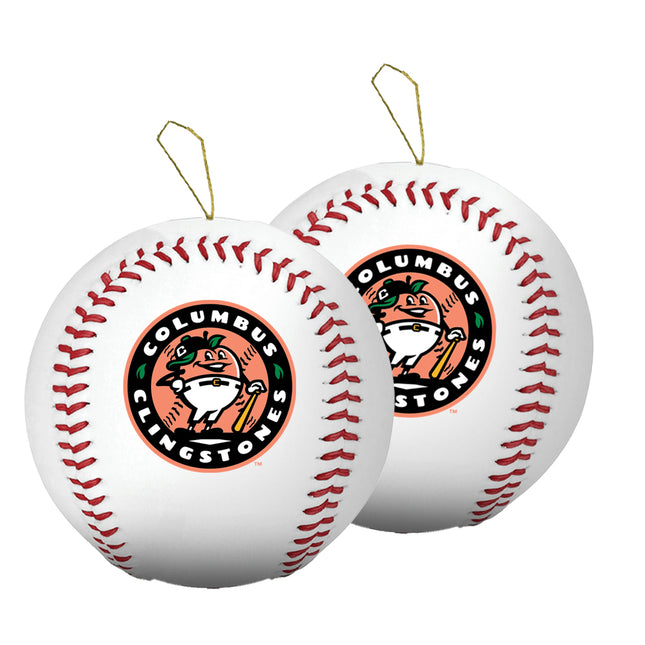 Columbus Clingstones Baseball Ornament 2-Pack Bundle - Authentic Series