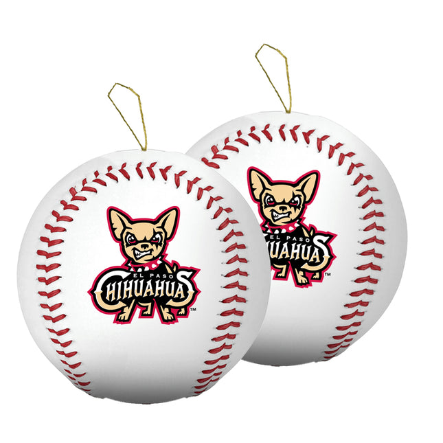 El Paso Chihuahuas Baseball Ornament 2-Pack Bundle - Authentic Series