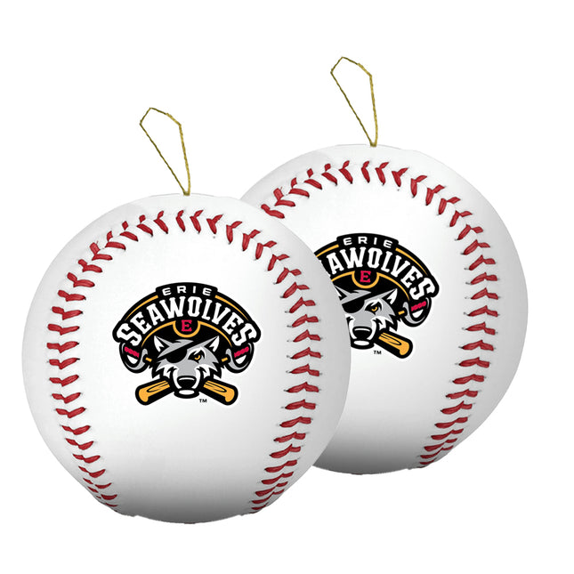 Erie SeaWolves Baseball Ornament 2-Pack Bundle - Authentic Series
