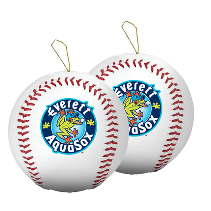 Everett Aquasox Baseball Ornament 2-Pack Bundle - Authentic Series