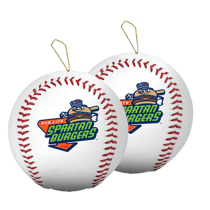 Hub City Spartanburgers Baseball Ornament 2-Pack Bundle - Authentic Series