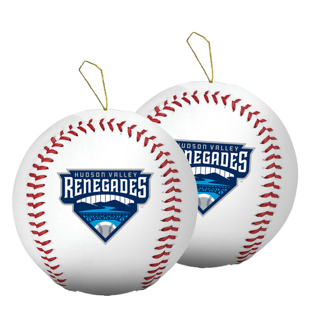 Hudson Valley Renegades Baseball Ornament 2-Pack Bundle - Authentic Series