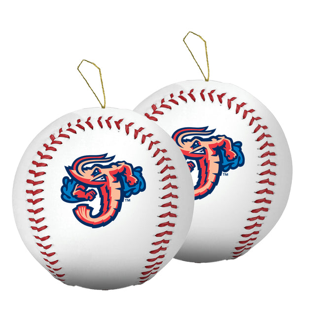 Jacksonville Jumbo Shrimps Baseball Ornament 2-Pack Bundle - Authentic Series