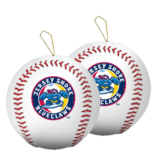 Jersey Shore BlueClaws Baseball Ornament 2-Pack Bundle - Authentic Series