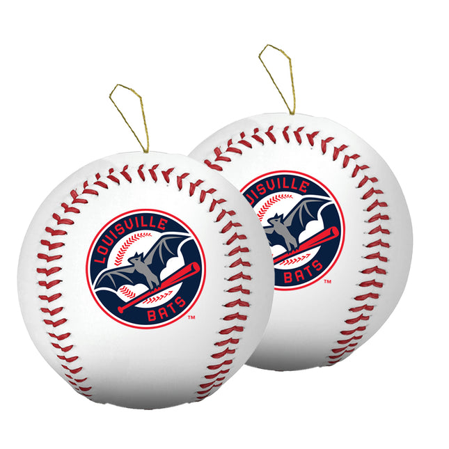 Louisville Bats Baseball Ornament 2-Pack Bundle - Authentic Series