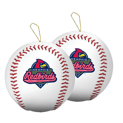 Memphis Redbirds Baseball Ornament 2-Pack Bundle - Authentic Series