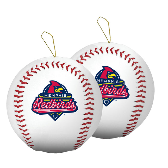 Memphis Redbirds Baseball Ornament 2-Pack Bundle - Authentic Series