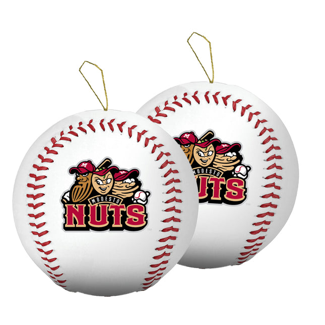 Modesto Nuts Baseball Ornament 2-Pack Bundle - Authentic Series