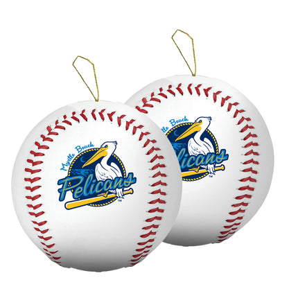 Myrtle Beach Pelicans Baseball Ornament 2-Pack Bundle - Authentic Series
