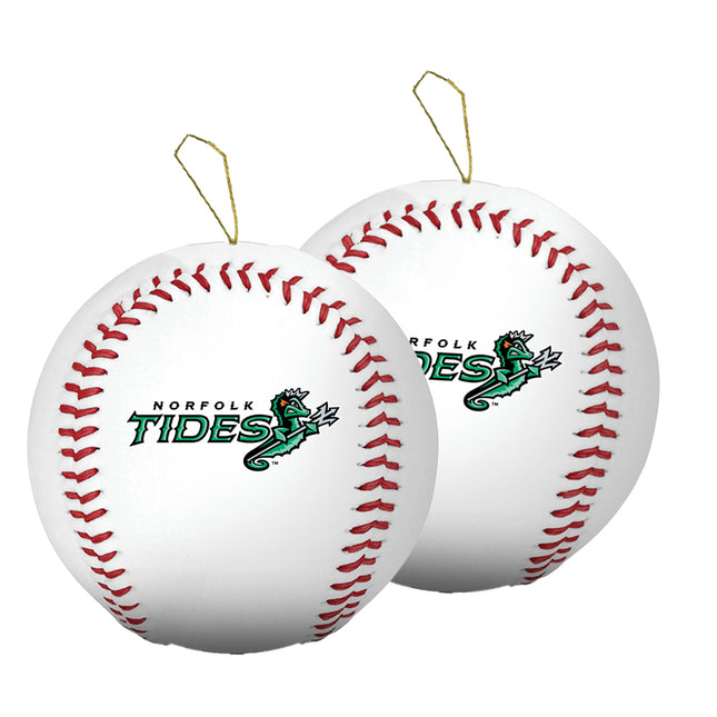 Norfolk Tides Baseball Ornament 2-Pack Bundle - Authentic Series