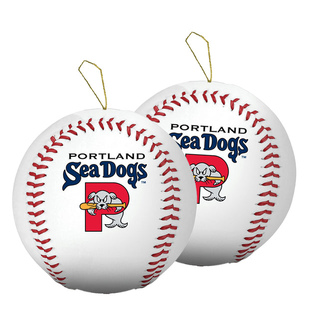 Portland Sea Dogs Baseball Ornament 2-Pack Bundle - Authentic Series