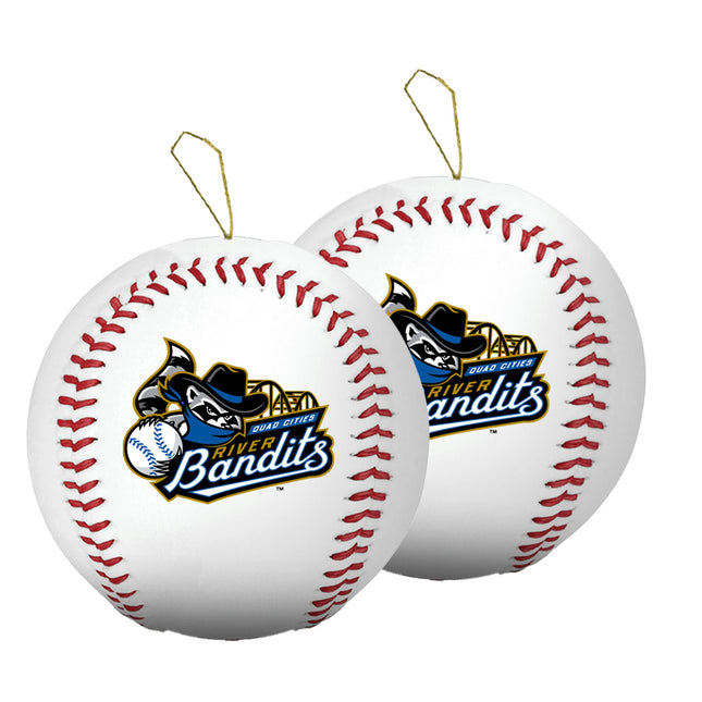 Quad City River Bandits Baseball Ornament 2-Pack Bundle - Authentic Series
