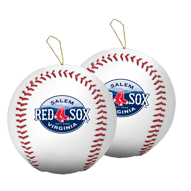 Salem Red Sox Baseball Ornament 2-Pack Bundle - Authentic Series