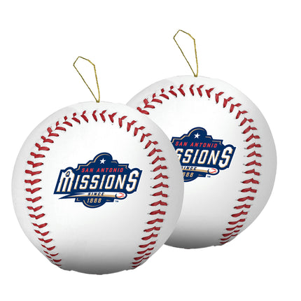 San Antonio Missions Baseball Ornament 2-Pack Bundle - Authentic Series