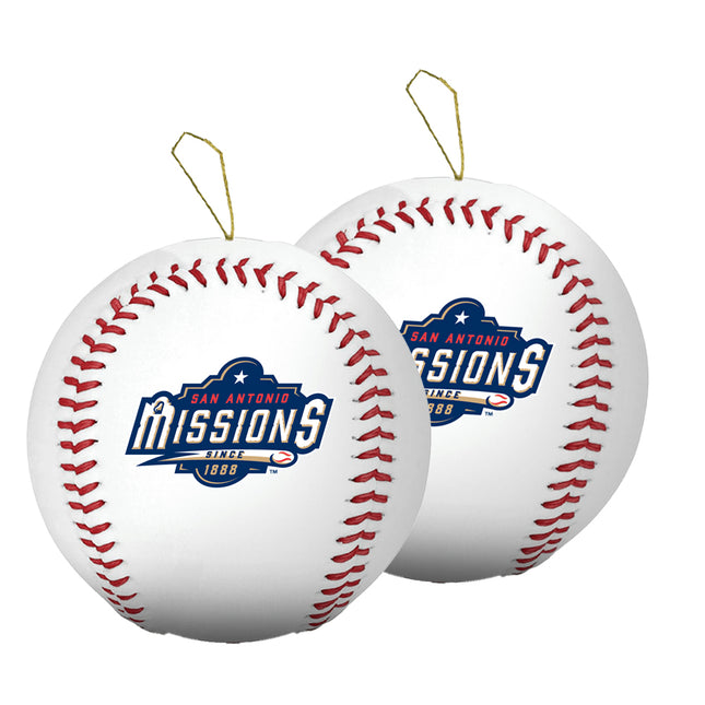 San Antonio Missions Baseball Ornament 2-Pack Bundle - Authentic Series