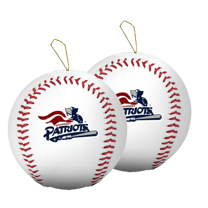 Somerset Patriots Baseball Ornament 2-Pack Bundle - Authentic Series